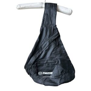 Crossbody Bag Backpack Over The Shoulder Sack Mazda Logo Black White Zipper